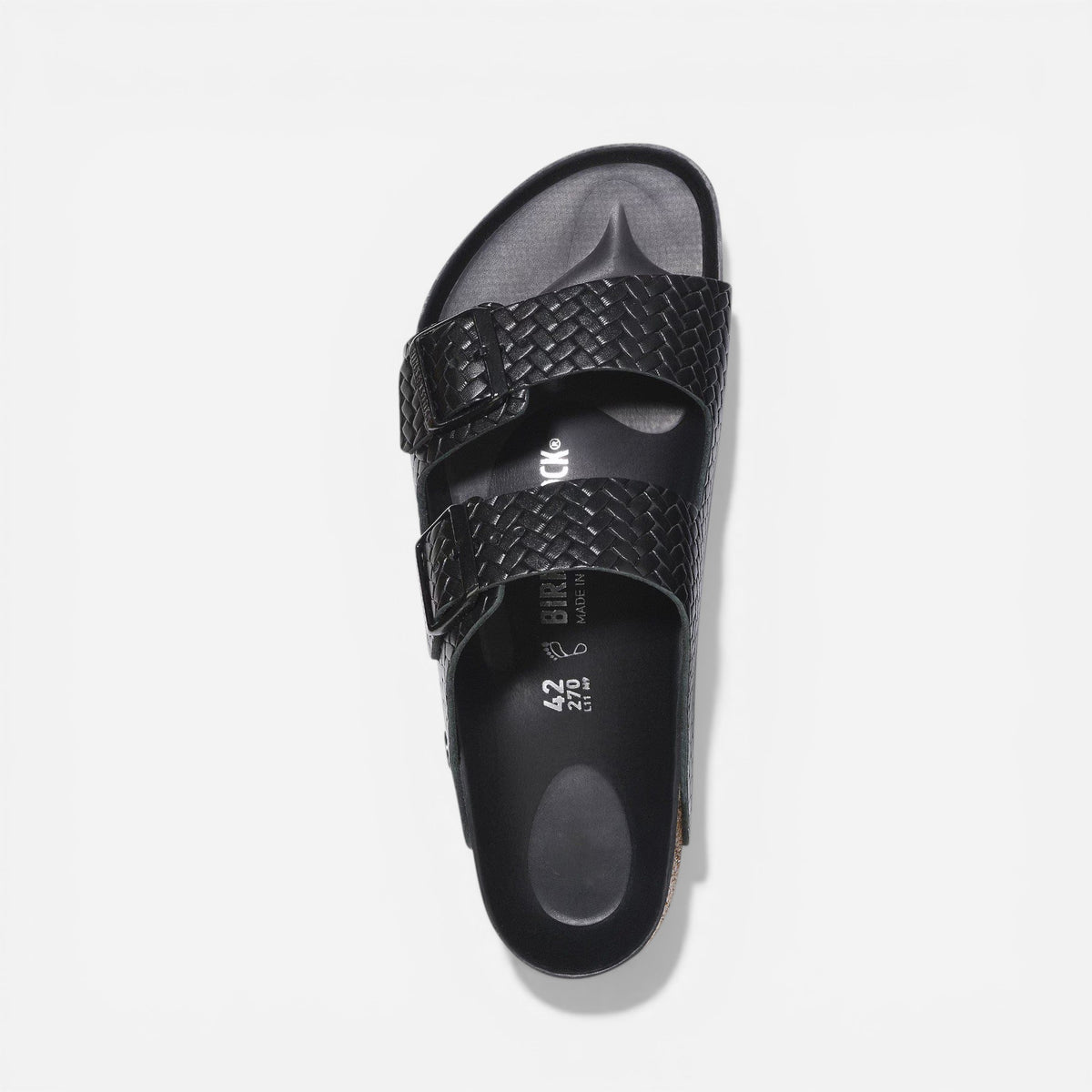 Arizona Black Woven Embossed Leather Narrow