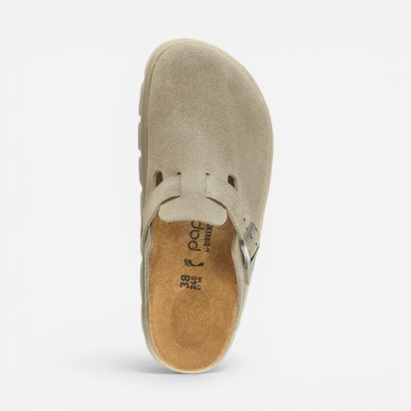 Boston Chunky Taupe Suede Leather Taupe Sole Narrow