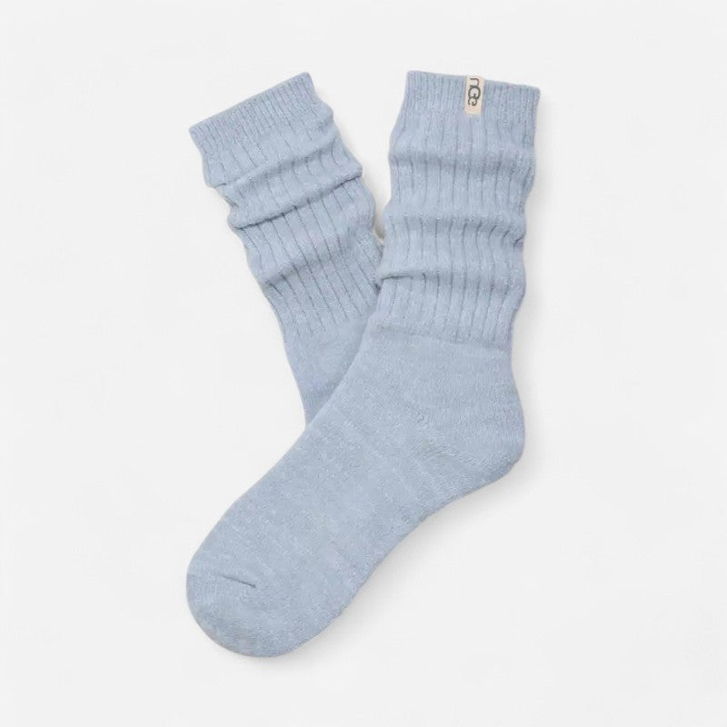 Rib Knit Slouchy Crew Icelandic Blue