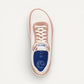 Honnef City Pink White Suede Leather Narrow
