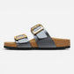Sydney Luxe Buckle Black Metallic Birko-Flor Narrow