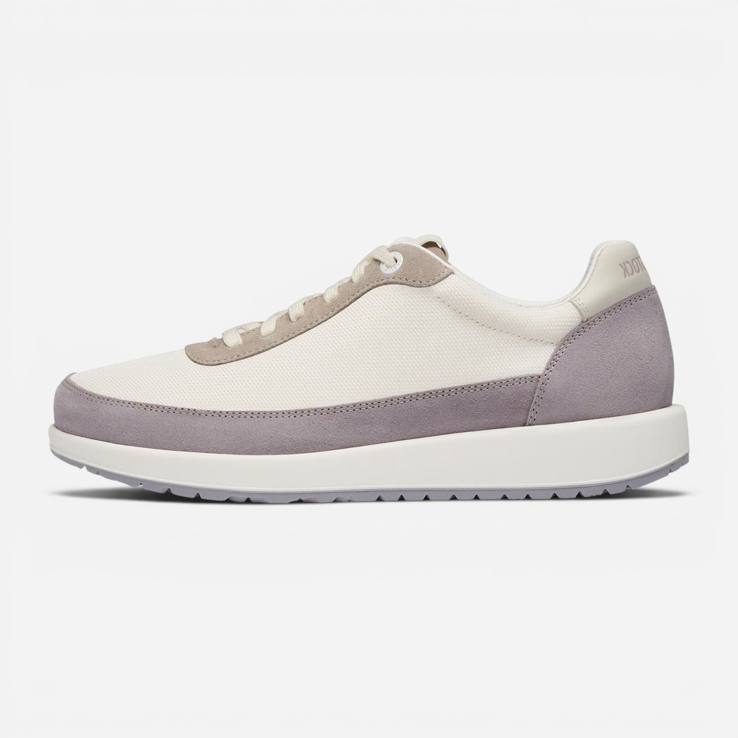 Honnef City White Lavender Stone Suede Leather And Textile Narrow
