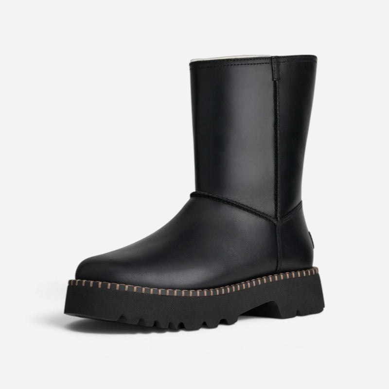 Uptowner Short Boot Black Leather