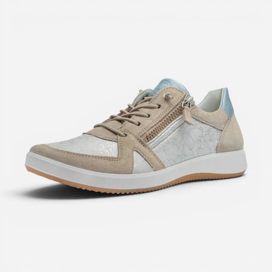 Riviera White Flower Metallic
