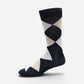 Argyle Cotton Jacquard Sock Crew Navy