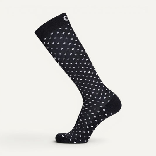 Wellness Compression Over The Calf Black Polka Dots