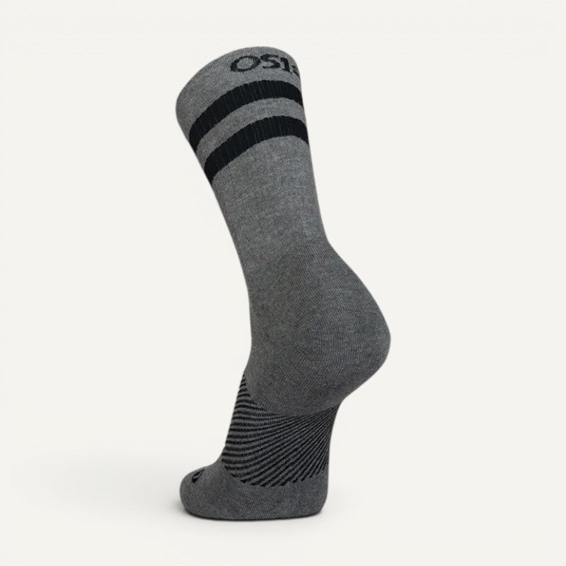 Wicked Comfort Crew Sock Charcoal w/ Black Stripes