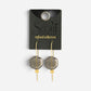 Refined Glass Organic Threader Earrings Smoke/Gold