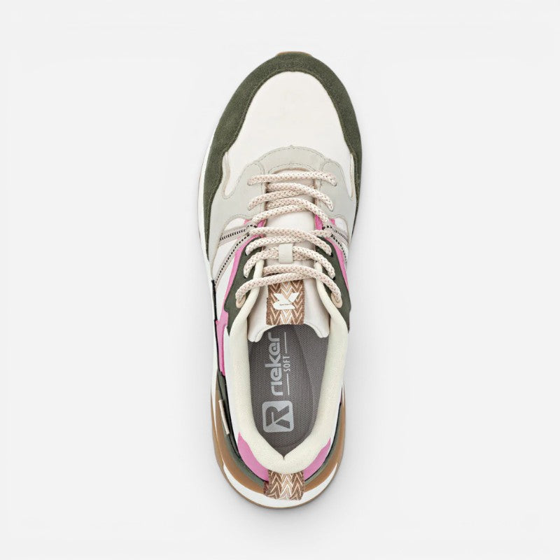 Akilah 01 Olive/Crema/Pink
