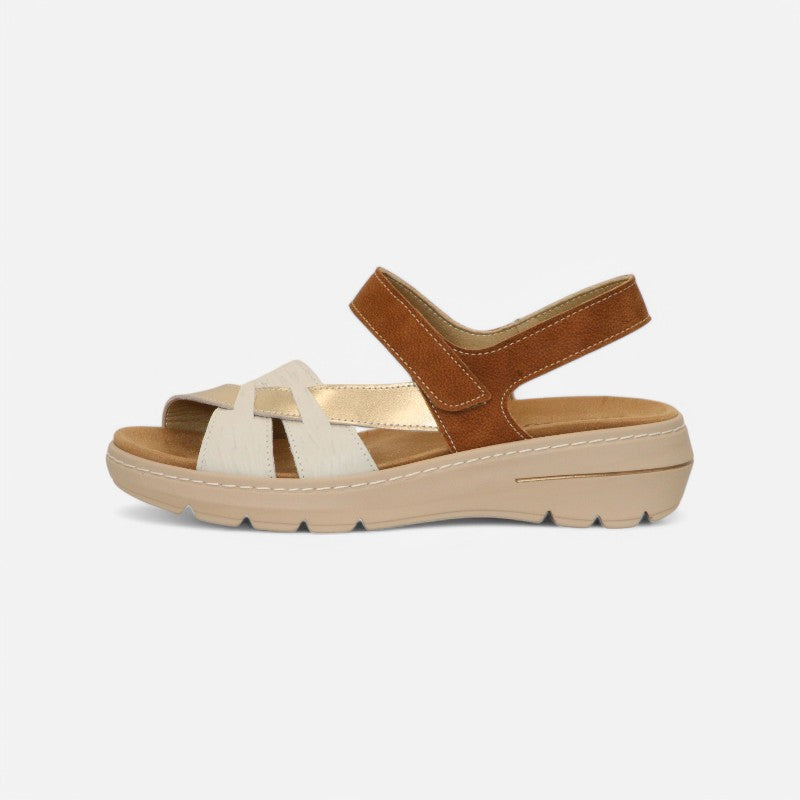 Krabi Sandal Tan/Gold Combi