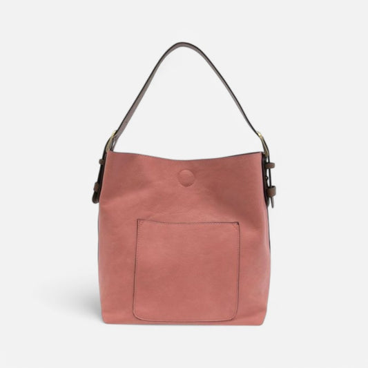 Classic Hobo Handbag Clay Pink/Coffee