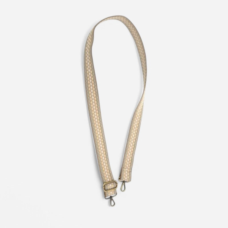 1.5 Dotted Stripe Guitar Strap Soft Natural"