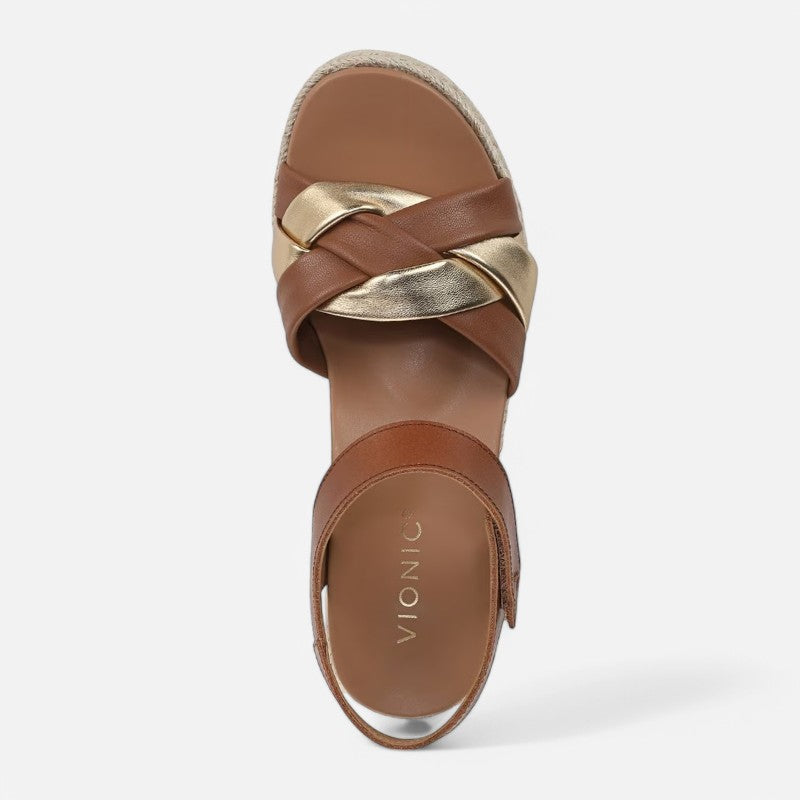 Saratoga Tan/Gold Leather