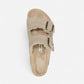 Arizona Shearling Taupe Suede Leather Narrow