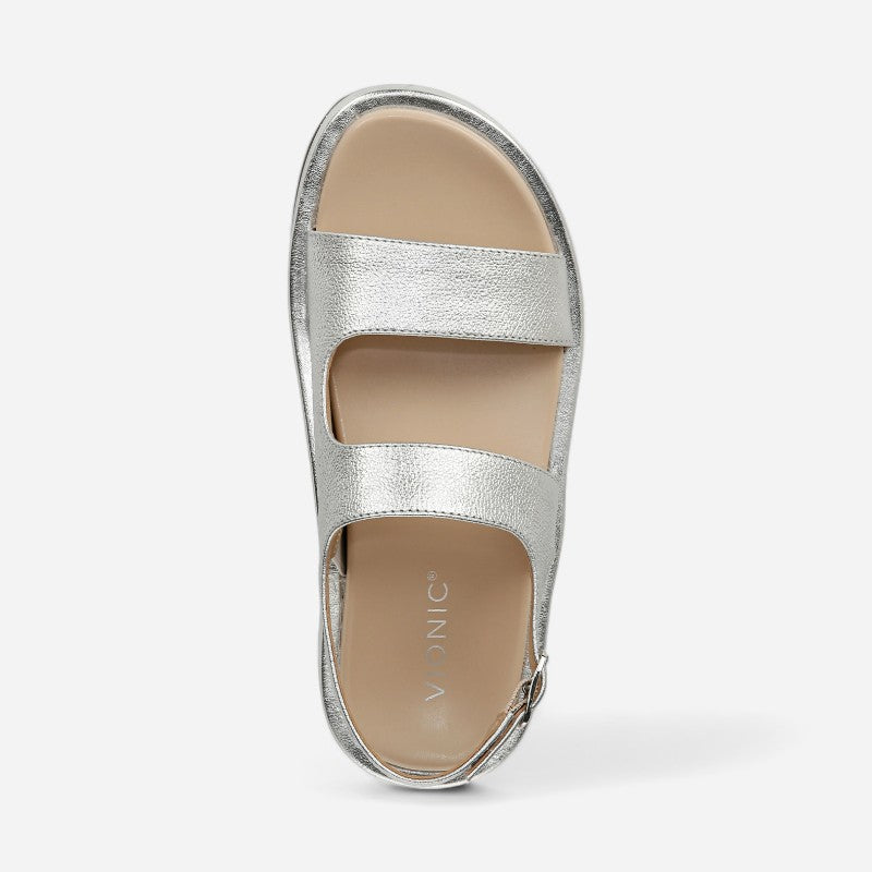 Madera Silver metallic Leather