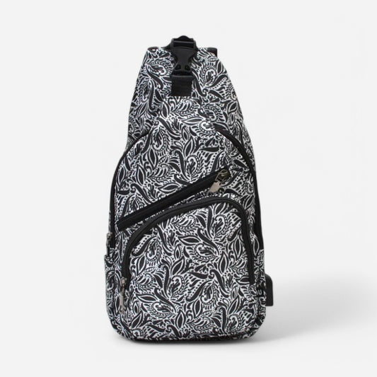 NuPouch Anti-Theft Day Pack Large Black Paisley