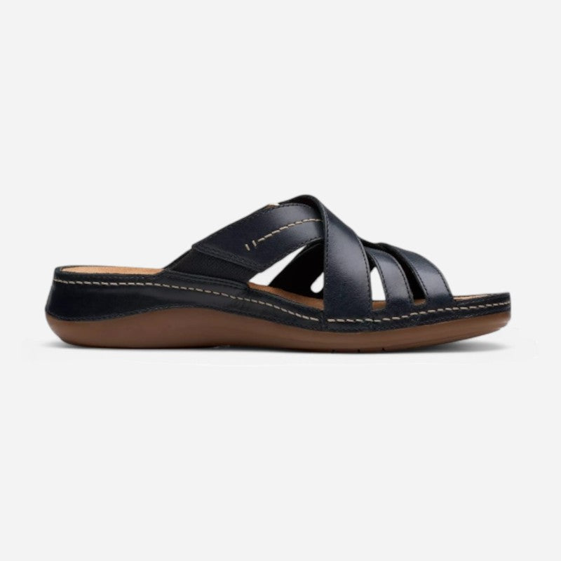 Cecily Slide Black Leather