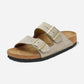 Arizona Taupe Shimmering Suede Leather Narrow