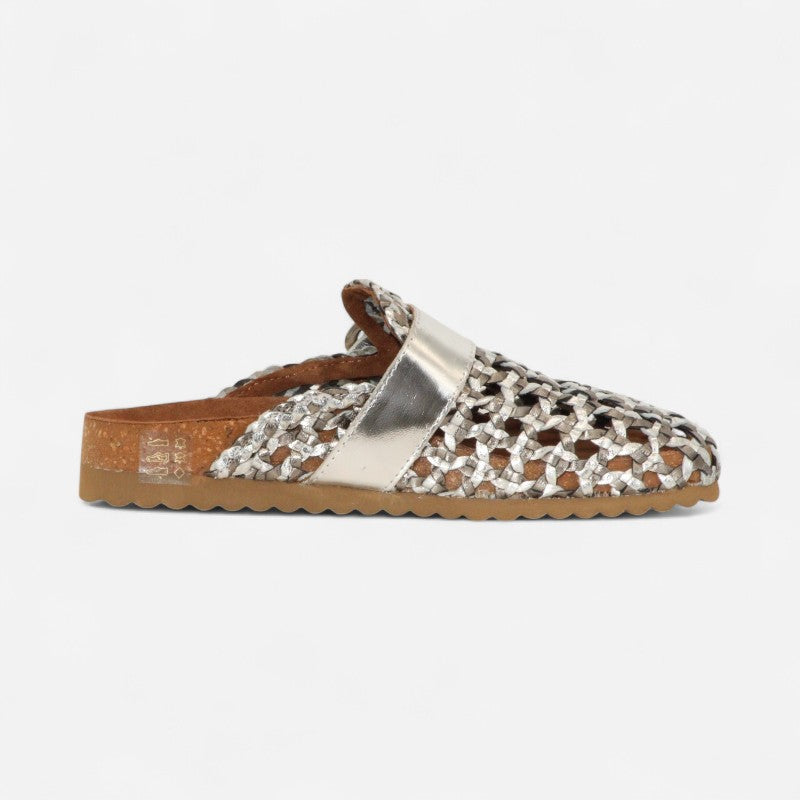 Woven Clog Pewter Silver