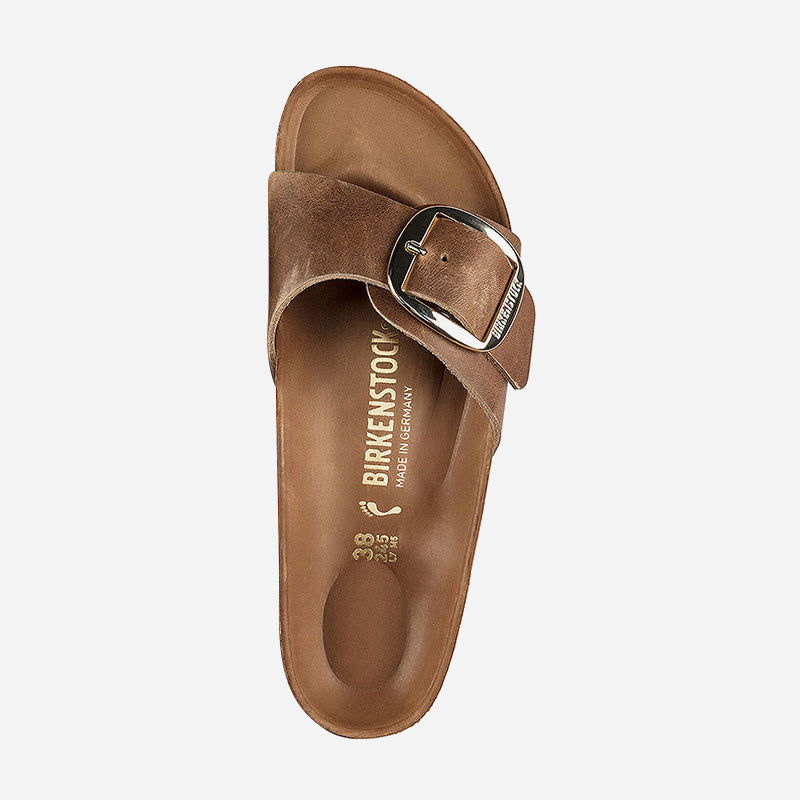 Madrid Big Buckle Cognac Oiled Leather Narrow